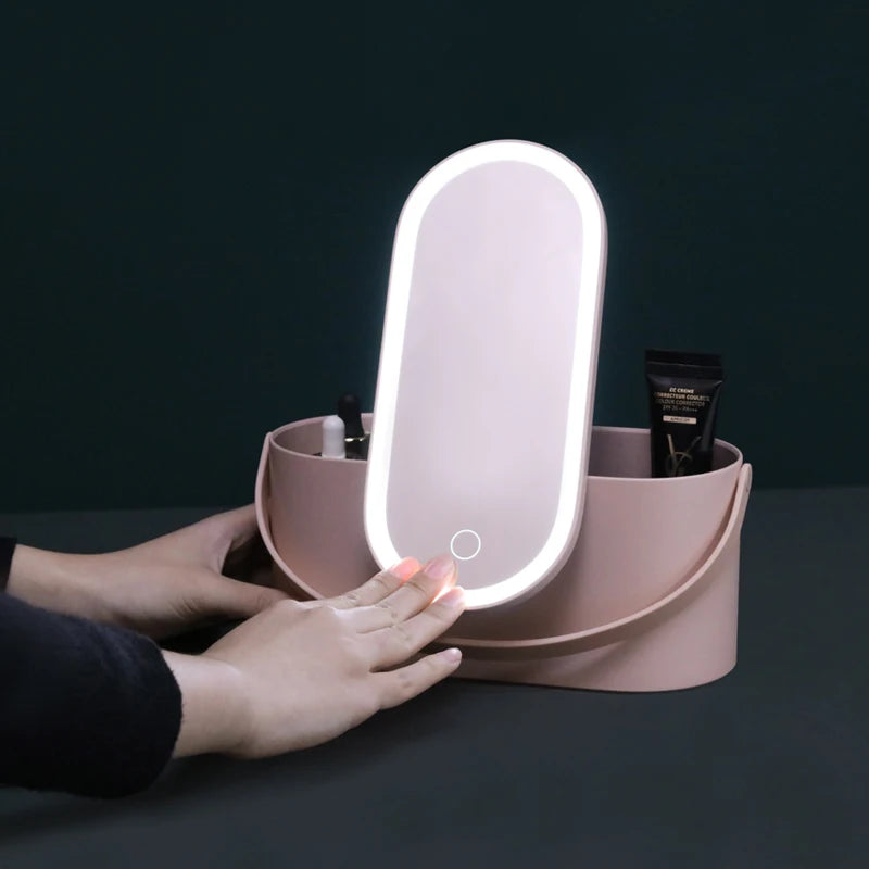 Magic Led Pinks to You- Organizador de Maquiagem com Espelho LED